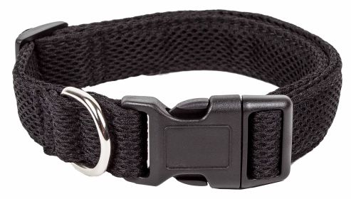 Pet Life 'Aero Mesh' 360 Degree Dual Sided Comfortable And Breathable Adjustable Mesh Dog Collar (Color: black, Size: large)