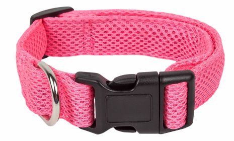 Pet Life 'Aero Mesh' 360 Degree Dual Sided Comfortable And Breathable Adjustable Mesh Dog Collar (Color: Pink, Size: large)