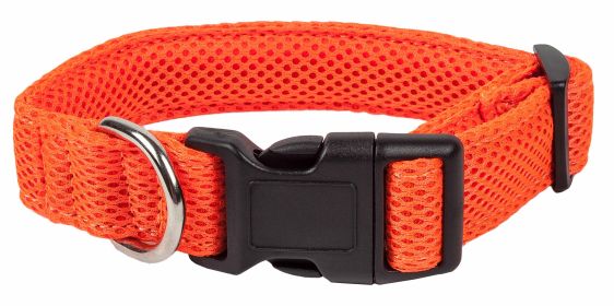 Pet Life 'Aero Mesh' 360 Degree Dual Sided Comfortable And Breathable Adjustable Mesh Dog Collar (Color: Orange, Size: small)