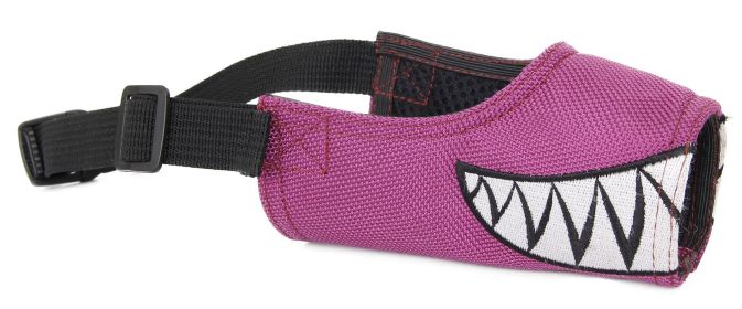 Pet Life Fumigation Adjustable Designer Dog Muzzle (Color: Purple, Size: large)