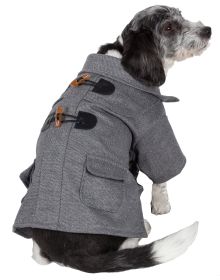Military Static Rivited Fashion Collared Wool Pet Coat (Size: X-Small)